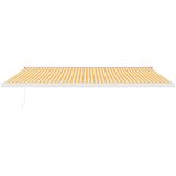 Tenda na uvlačenje žuto-bijela 5 x 3 m od tkanine i aluminija | shoptok.hr