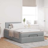  Otomanski krevet s madracem svjetlosivi 120x190 cm tkanine | shoptok.hr
