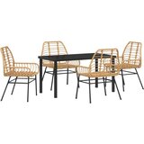 vidaXL 5-delni vrtnarski jedilni set Rjava Poly Ratan | Shoptok.si