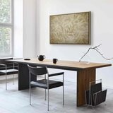  Slika - Botanical Motif with Leaves and Vines in Sand Colors 90x60 U prirodnom drvenom okviru | shoptok.hr