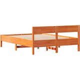 vidaXL Okvir kreveta bez madraca voštano smeđi 140x190 cm od borovine | shoptok.hr