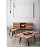 BIZZOTTO Crni/u prirodnoj boji stolić za kavu s pločom stola od bagrema ø 35 cm Aron – | shoptok.hr