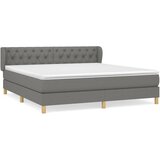 Maison Chic Box spring postelja - Vzmetna postelja z vzmetnico temno siva 160x200 cm blago SL14672, (21900446) | Shoptok.si