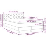 vidaXL Postelja s box vzmetmi z vzmetnico v črni barvi, 140x190 cm žamet | Shoptok.si