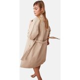 Trendyol Beige Oversize Ring Buckle Belt Water Repellent Trench Coat | Shoptok.si