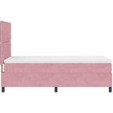 vidaXL Box Spring Krevet s Madracem Ružičasta 90x200 cm Baršun | shoptok.hr