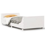 Maison Chic Posteljni okvir - Enojna postelja - Postelja za odrasle brez vzmetnice bel 75x190 cm trdna borovina-J11561, (21773256) | Shoptok.si