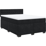 vidaXL Box spring postelja z vzmetnico črna 160x200 cm žamet, (21308093) Cene