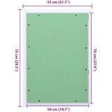 vidaXL Pristupni panel Zelena, Srebrna Aluminij, Gips 750 x 550 x 12.5 mm | shoptok.hr