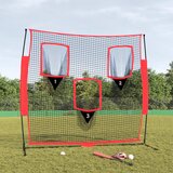 vidaXL Prijenosna mreža za bejzbol crno-crvena 183x105x183cm poliester | shoptok.hr