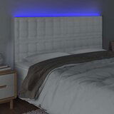  Posteljno vzglavje belo 180x5x118/128 cm umetno usnje, (20953729) | Shoptok.si