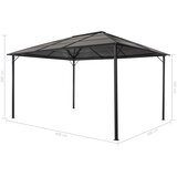  Sjenica s krovom aluminijska crna | shoptok.hr