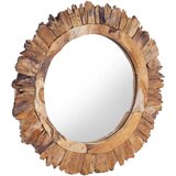 Maison Chic Stensko Ogledalo - Zrcalo - Kozmetično ogledalo 60 cm iz tikovine okroglo, (21698222) | Shoptok.si