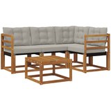  Set vanjskih sofa 5 kom. Prirodna i svijetlo siva | shoptok.hr