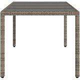  Vrtni stol sa staklenom pločom sivi 190x90x75 cm od poliratana | shoptok.hr