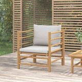  Vrtna sofa od bambusa sa svjetlosivim jastucima | shoptok.hr