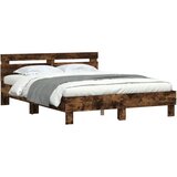  Okvir za krevet s uzglavljem i LED boja hrasta 140x200 cm | shoptok.hr