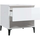 vidaXL stranska mizica 2 kosa visok sijaj bela 50x46x50 cm inžen. les | Shoptok.si