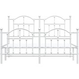  Metalni okvir kreveta uzglavlje i podnožje bijeli 150 x 200 cm | shoptok.hr