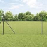 vidaXL Ograjni stebri 12 pcs Siva 180 cm Jeklo s prašnim premazom | Shoptok.si