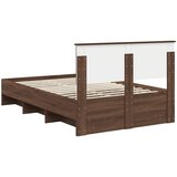 Krevetna konstrukcija s uzglavljem Smeđi hrast 120 x 123 cm | shoptok.hr