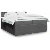  Krevet s oprugama i madracem tamnosivi 200 x 200 cm od tkanine | shoptok.hr