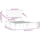  Okvir za krevet crni 140x190 cm od masivnog drva | Eponuda.com