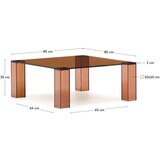 Kave Home Smeđi stakleni stolić za kavu 85x85 cm Adularia – | shoptok.hr