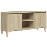 Maison Chic TV omarica - TV stojalo - Televizijska omarica z lesenimi nogami sonoma hrast 103,5x35x50 cm, (21700879) Cene