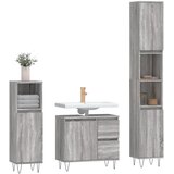  3-dijelni set kupaonskog namještaja siva boja hrasta drveni | shoptok.hr