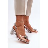 S. BARSKI Transparent Sandals with Silver Embellishment D&A | Shoptok.si