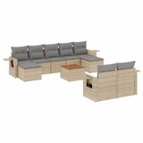  10-dijelni set vrtnih sofa s jastucima bež od poliratana | shoptok.hr