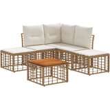  Zunanja garnitura za sedenje 6 pcs Naravna in krem bela, (5000271950) | Shoptok.si