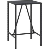  3-dijelni vrtni barski set crni od poliratana i drva bagrema Crna 70 cm table length | shoptok.hr