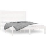 The Living Store Posteljni okvir bel iz trdnega lesa 160x200 cm - Posteljni Okvir, (21530256) | Shoptok.si
