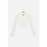 Trendyol Ecru Halter Neck Detailed Ribbed Knitted Blouse | Shoptok.si