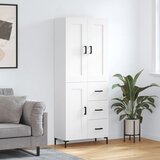  Visoka komoda bijela 69,5x34x180 cm konstruirano drvo Slike