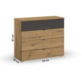 Rauch Möbel KOMODA, črna, hrast artisan | Shoptok.si