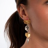  Viseće dvobojne naušnice s laticama, pozlata 14 k i srebrna boja | shoptok.hr