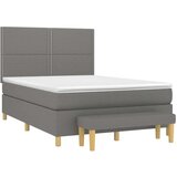  Box spring posteljni z vzmetnico temno siv 140x190 cm blago, (20736512) | Shoptok.si