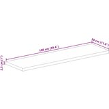 Stolna ploča 100x30x2,5 cm pravokutna masivno grubo drvo manga | shoptok.hr