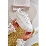 Boto Women's Platform Sneakers With Decorative Lacing White Mistra | shoptok.hr