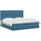  Krevet od pjene s madracem i LED-om Tamno plava 200 x 200 cm | shoptok.hr
