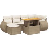  7-dijelni set vrtnih sofa od poliratana s jastucima bež | shoptok.hr