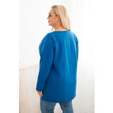 Kesi Plus Size women's blouse with a boat neckline blue | Shoptok.si