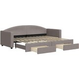 Izvlečna dnevna postelja s predali taupe 80x200 cm blago, (20936680) | Shoptok.si