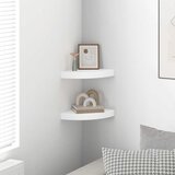  Plutajuće kutne police 2 kom bijele 25 x 25 x 3,8 cm MDF | shoptok.hr