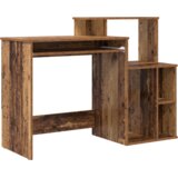 vidaXL Miza s Shranjevanjem Stari Les 120.5x44x88.5 cm Inženirski Les | Shoptok.si