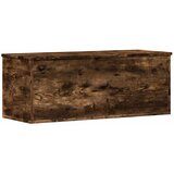 vidaXL Škatla za shranjevanje dimljen hrast 90x35x35 cm inženirski les | Shoptok.si