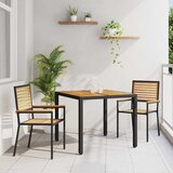  Vrtni set za objed 3 pcs Crna i smeđa poliratan | shoptok.hr